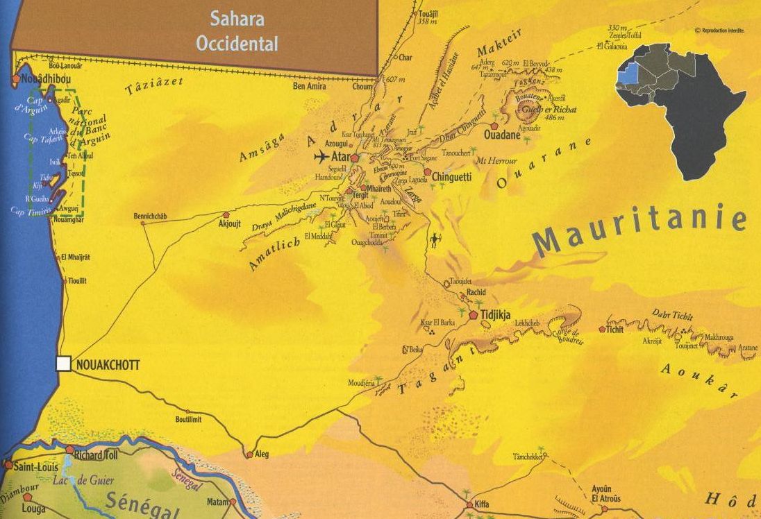 carte de la Mauritanie