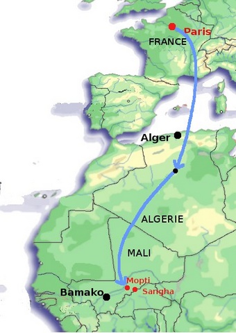 carte de paris  mopti