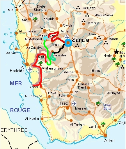 carte du Yemen